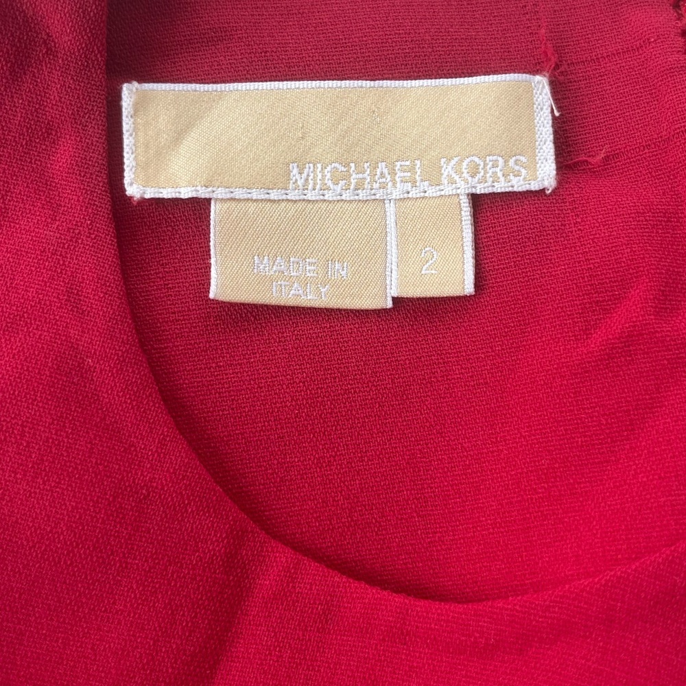 Michael Kors Vintage 90s Red Sheath Pencil Midi Dress - Picture 6 of 6